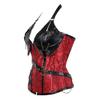 E-girl Women's Overbust Corset, Faux Leather, Steel Boning, Red, Size 50 view 3