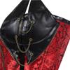 E-girl Women's Overbust Corset, Faux Leather, Steel Boning, Red, Size 50 view 4