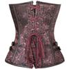 E-girl Women's Gothic Overbust Corset with Plastic Boning, Brown, Size 38 view 2