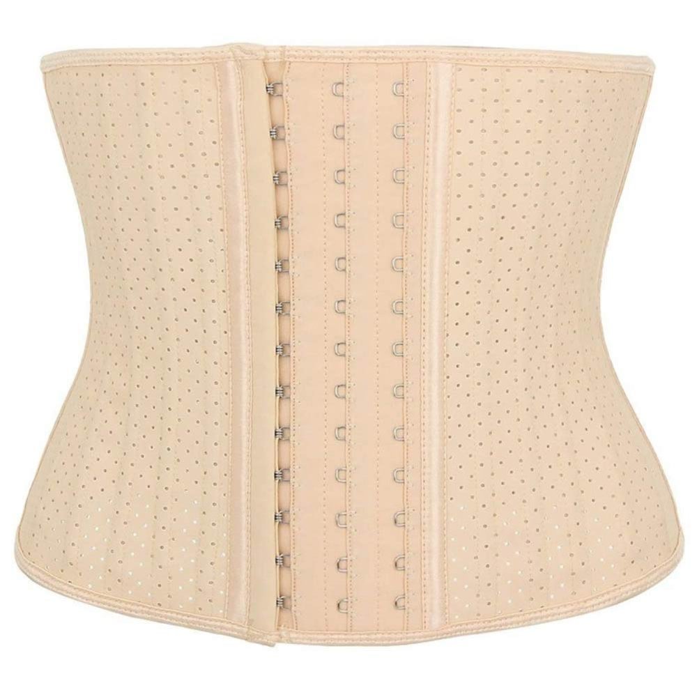 E-girl Women's Beige Steel-Boned Underbust Waist Trainer, Size 32