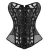 E-girl Women's Black Overbust Corset with Plastic Boning and Mesh, Size 52 view 1