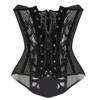 E-girl Women's Black Overbust Corset with Plastic Boning and Mesh, Size 52 view 2