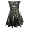 E-girl Women's Faux Leather Corset Dress with Plastic Boning, Black, Size 52 view 2