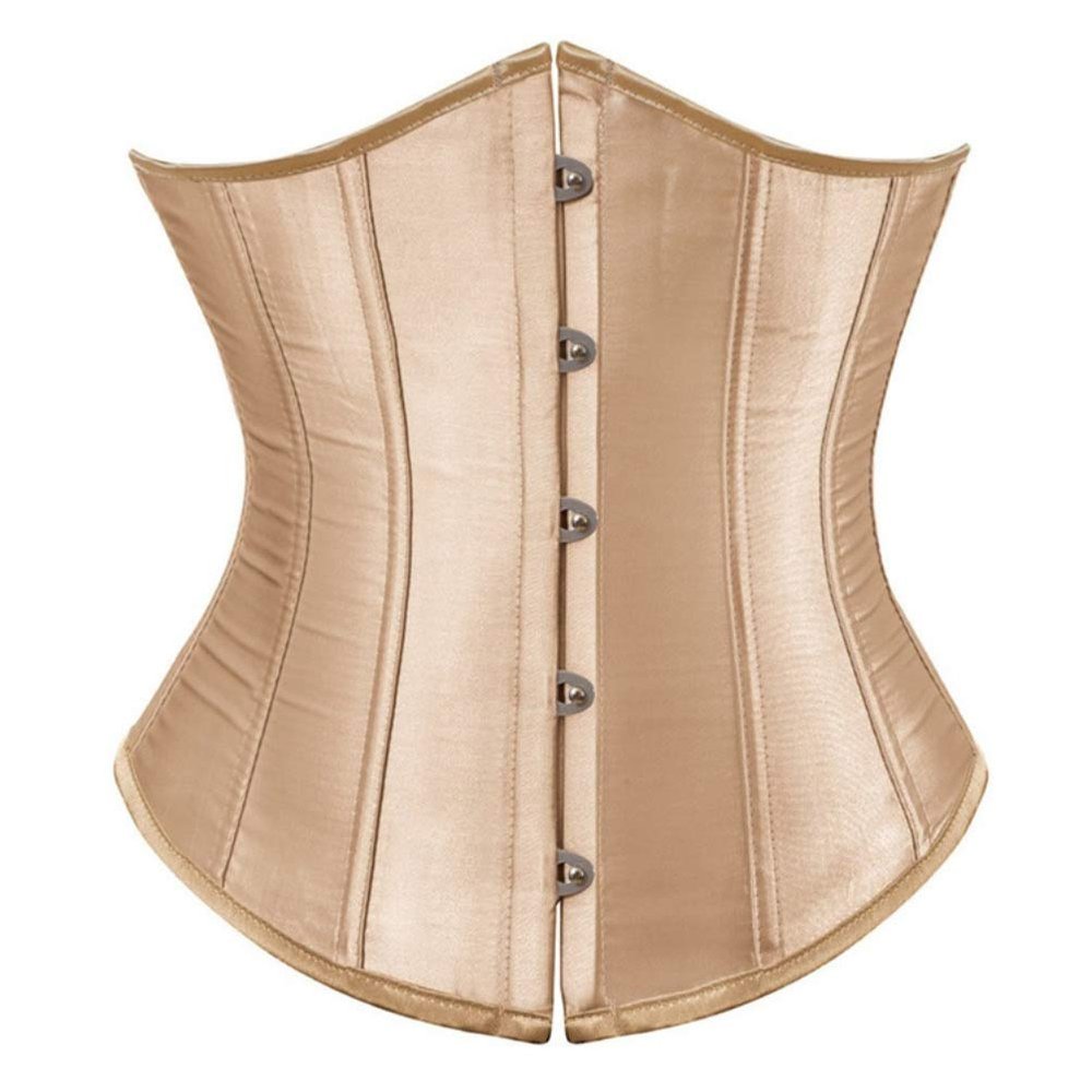 E-girl Women's Gold Underbust Corset with Bust Closure, Lacing, Size 48