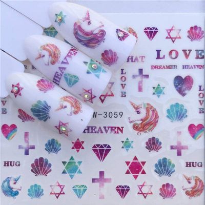 Pink Flower Water Transfer Nail Stickers, 1 Sheet