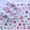 Pink Flower Water Transfer Nail Stickers, 1 Sheet view 1