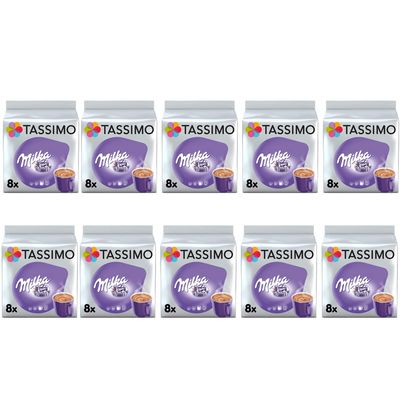 Tassimo Milka Hot Chocolate Pods - 10 Packs (80 Drinks)