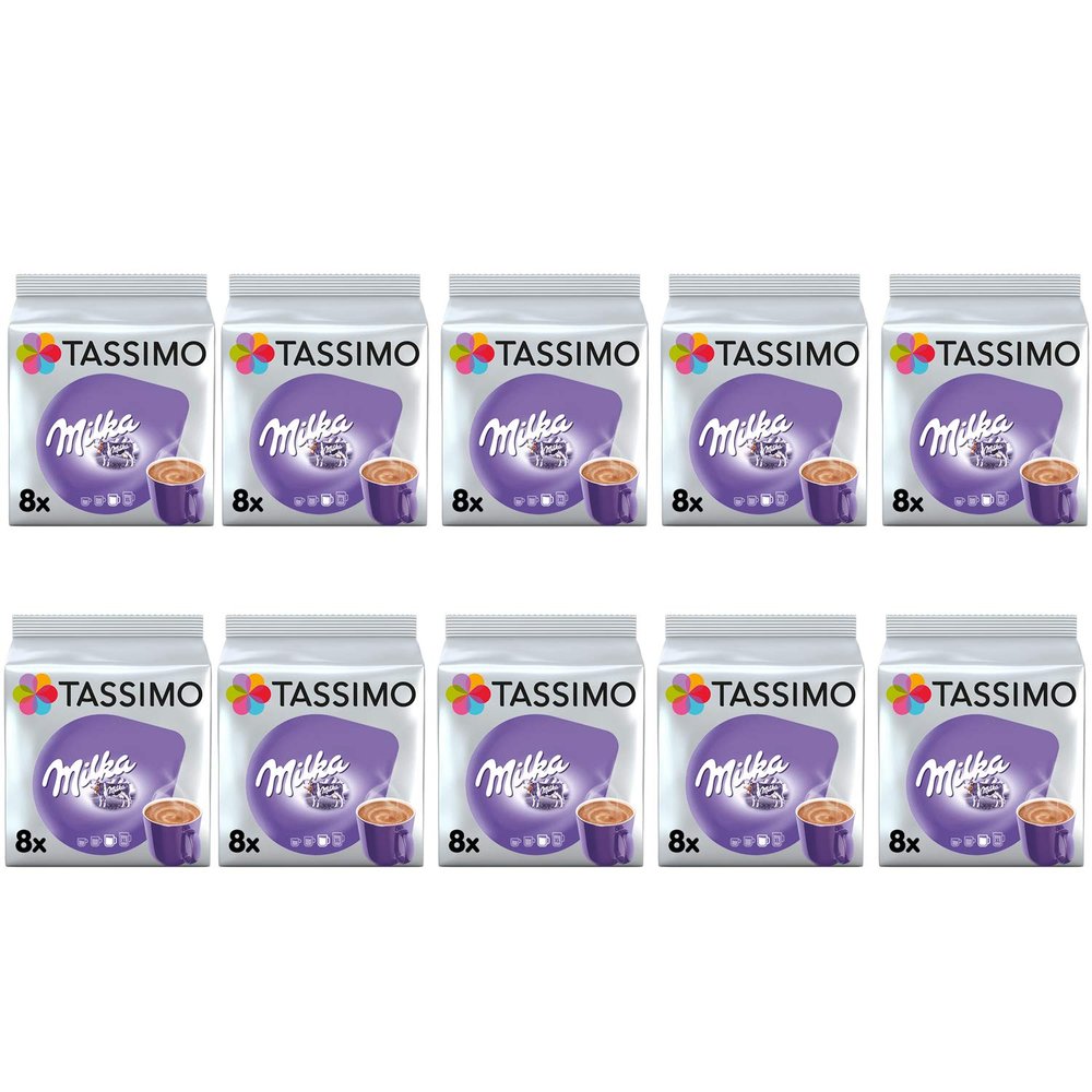 Tassimo Milka Hot Chocolate Pods - 10 Packs (80 Drinks)