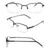 MANG Photochromic Reading Glasses for Men, Semi-Rimless Progressive Multifocal Readers with Blue-Light Filter, Unisex Sunglasses, Rectangular Frame, Anti-Fatigue view 3