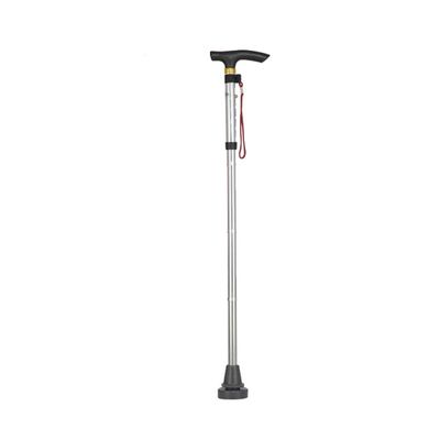 MU Foldable Aluminum Walking Cane, Adjustable Crutches, Silver