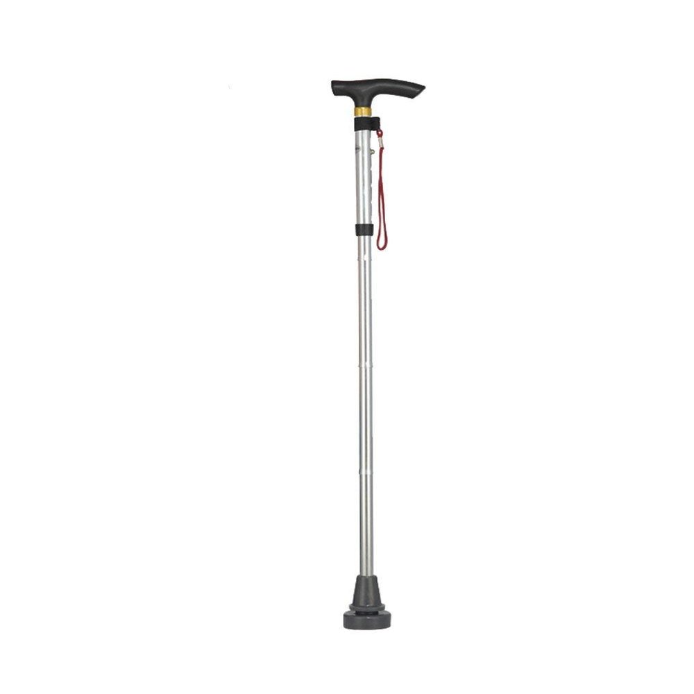 MU Foldable Aluminum Walking Cane, Adjustable Crutches, Silver