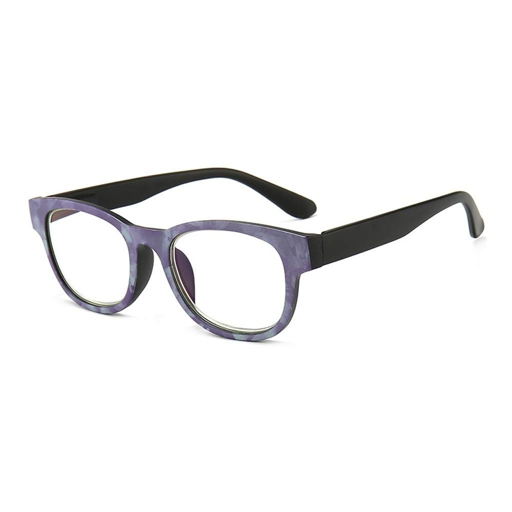 Colorful Rectangular Reading Glasses, Purple, +1.00