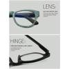 Colorful Rectangular Reading Glasses, Purple, +1.00 view 3