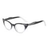 Unisex Cat-Eye Reading Glasses, Blue-Light Blocking, Frameless, Lightweight, Black, +2.5 view 1