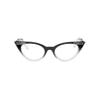 Unisex Cat-Eye Reading Glasses, Blue-Light Blocking, Frameless, Lightweight, Black, +2.5 view 2