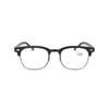 Geeyu Unisex Half-Frame Round Reading Glasses, Protective Lenses, Blue-Light Blocking, Wide Frames, Spring Hinges, Anti-Eye-Fatigue (Black, Size 3.0) view 2