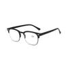 Geeyu Unisex Half-Frame Round Reading Glasses, Protective Lenses, Blue-Light Blocking, Wide Frames, Spring Hinges, Anti-Eye-Fatigue (Black, Size 3.0) view 3