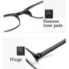 Geeyu Unisex Half-Frame Round Reading Glasses, Protective Lenses, Blue-Light Blocking, Wide Frames, Spring Hinges, Anti-Eye-Fatigue (Black, Size 3.0) view 4