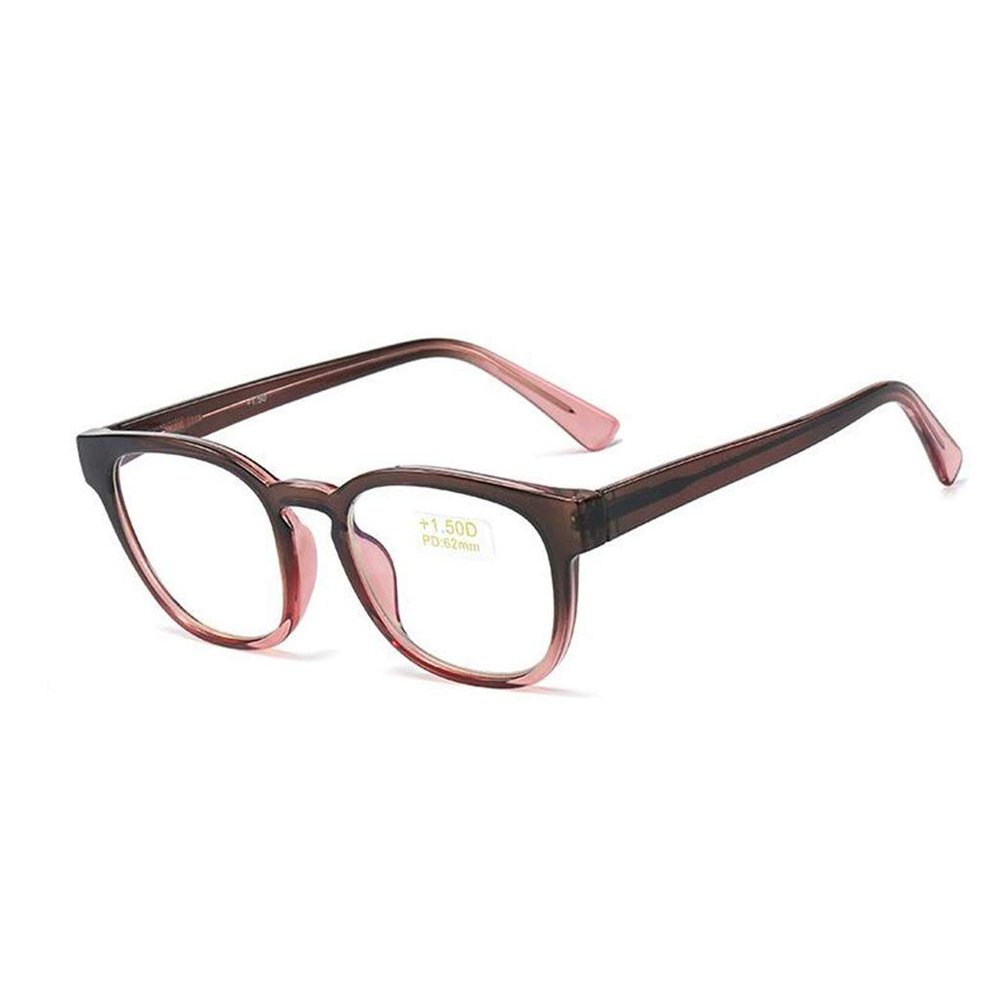Unisex Big-Frame Reading Glasses, Blue-Light Blocking, Anti-UV (Gray, +1.5)