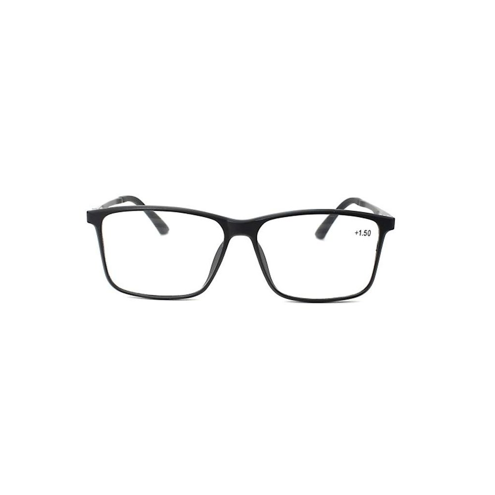 Unisex Square Full-Frame Reading Glasses, Blue-Light Blocking, Anti-Glare, Spring Hinges, 2.0/2.5