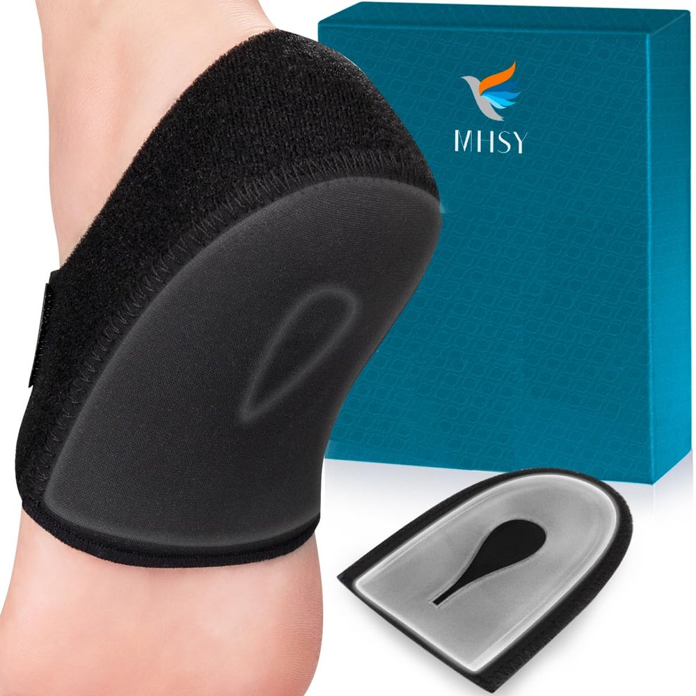MHSY Heel Spur Insoles, 0.53 cm Thick Gel Heel Cups, 1 Pair, Sizes 38–46+
