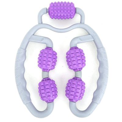 Clip-On Leg Massage Device, 360-Degree Trigger-Point Roller, Purple