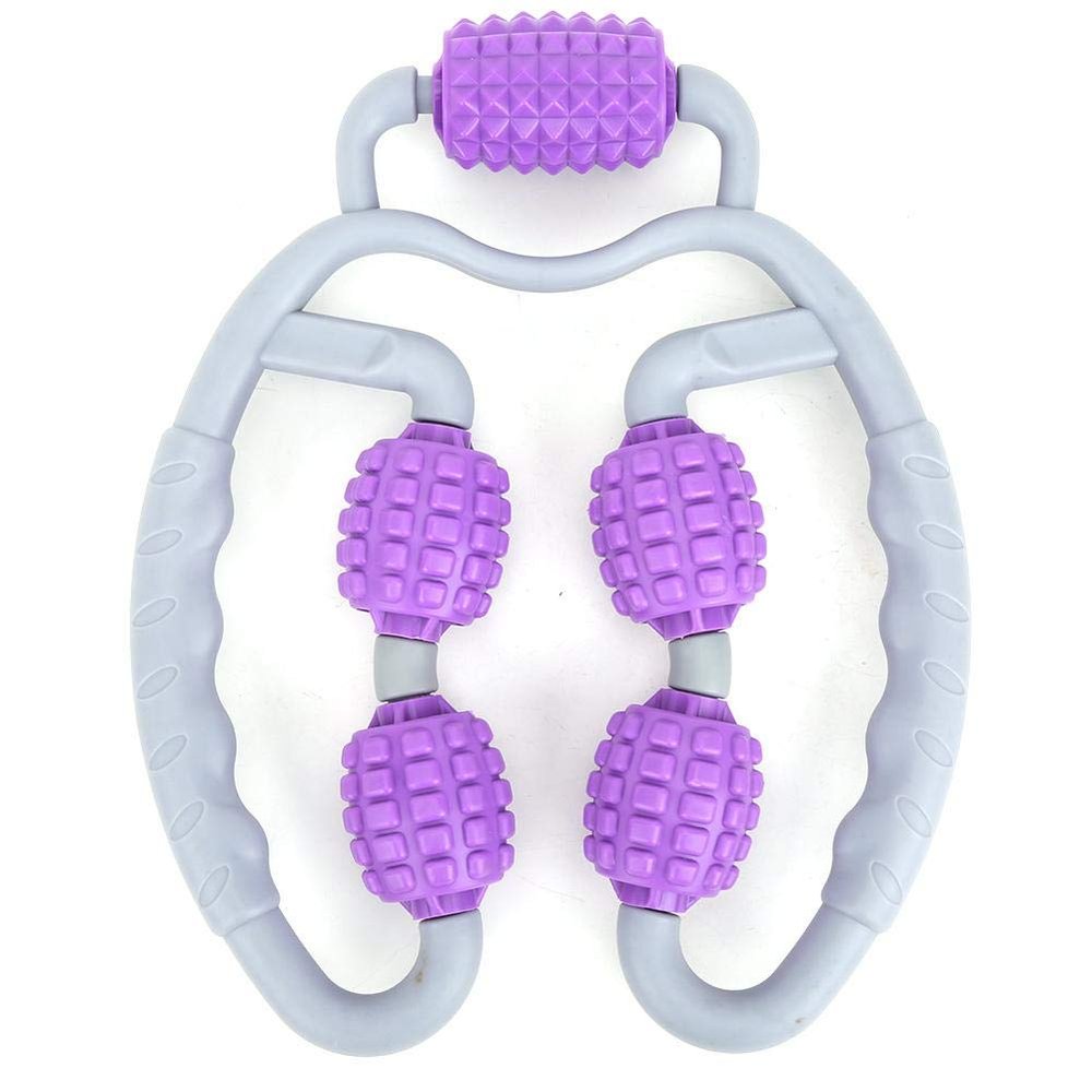 Clip-On Leg Massage Device, 360-Degree Trigger-Point Roller, Purple