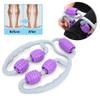 Clip-On Leg Massage Device, 360-Degree Trigger-Point Roller, Purple view 4