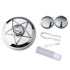 Homeilteds Contact Lens Case Storage Box with Round Star Cover, Portable Travel Container, Silver view 1