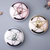 Homeilteds Contact Lens Case Storage Box with Round Star Cover, Portable Travel Container, Silver view 3