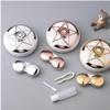 Homeilteds Contact Lens Case Storage Box with Round Star Cover, Portable Travel Container, Silver view 4
