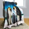 YISUMEI Blue Sky Penguin Plush Fleece Blanket 150x200 cm view 2