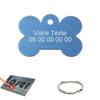 Mygoodprice Bone Tag for Pets, Customizable, 40 x 28 mm, Blue view 1