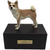 Custom Rosewood Pet Ash Urn with Memorial Statue and Engraved Nameplate view 1