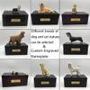 Custom Rosewood Pet Ash Urn with Memorial Statue and Engraved Nameplate view 2