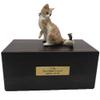 Custom Rosewood Pet Ash Urn with Memorial Statue and Engraved Nameplate view 3