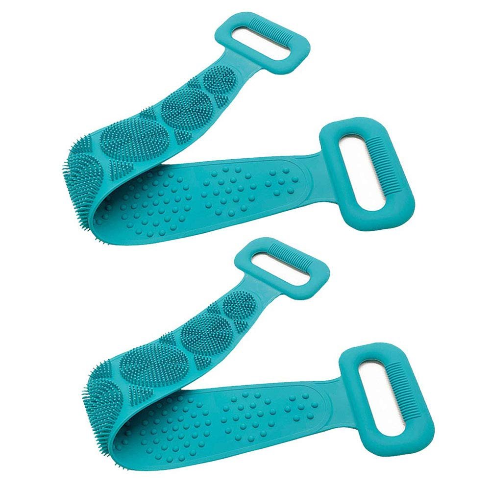 2-Pair Silicone Body Brushes, 28-Inch Double-Sided Back Scrubbers