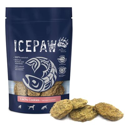 ICEPAW Salmon Cookies, Baked Snack for Dogs, 100 g