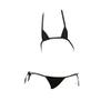 SINMIUANIME Women's Lingerie Set, Micro Bikini, Sexy Mini Triangle Bikini with Thong, Black, One Size view 1