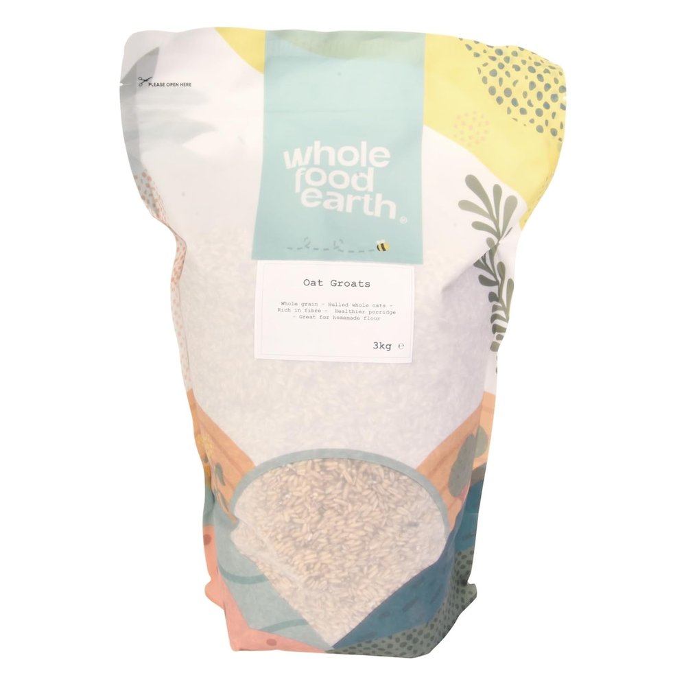 Wholefood Earth Oat Groats 3 kg | GMO-Free | Natural | High Fibre