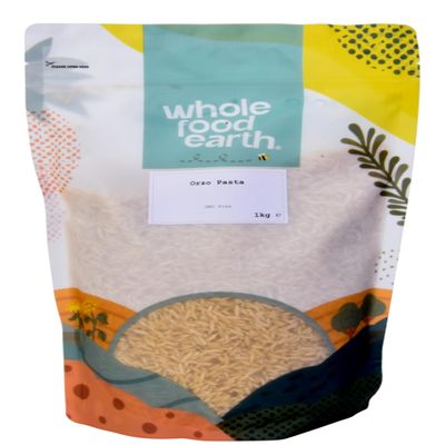 Wholefood Earth Orzo Pasta - GMO-Free, Vegan, Dairy-Free, No Added Sugar, 1 kg