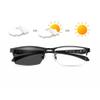 MANG Men's Semi-Rimless Reading Glasses, Bifocal Progressive, Photochromic view 1