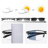 MANG Men's Semi-Rimless Reading Glasses, Bifocal Progressive, Photochromic view 2