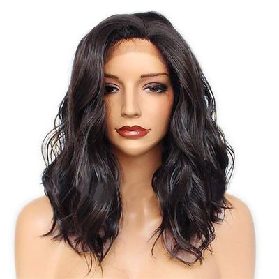 14-Inch Lace Front Synthetic Brazilian Remy Body Wave Short Bob Wig
