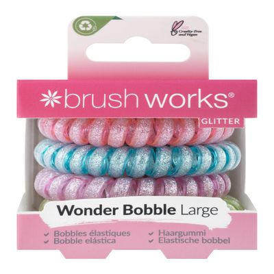 Brushworks Glitter Hair Wonder Bobbles, Large, 5-Piece Set, 100 g
