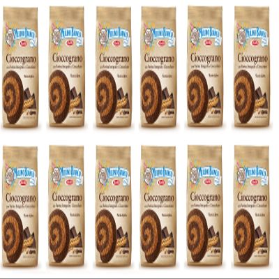 12x Mulino Bianco Cioccograno Whole Grain Chocolate Biscuits, 350 g