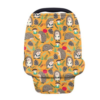Showudesigns Hedgehog Baby Car Seat Cover for Girls and Boys, Nursing Scarf, Animal Print, Canopy for Stroller, High Chair and Shopping Cart