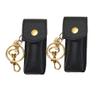 Keychain Lipstick Holder, 2 Holders, Lip Balm Holder with Key Ring (Black) view 1