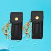 Keychain Lipstick Holder, 2 Holders, Lip Balm Holder with Key Ring (Black) view 3