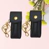 Keychain Lipstick Holder, 2 Holders, Lip Balm Holder with Key Ring (Black) view 4